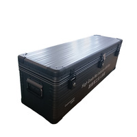 Boîte de rangement pliable robuste pour l'extérieur, certifiée IP67, 70L, en aluminium noir avec roulettes pivotantes pour la pêche, ODM