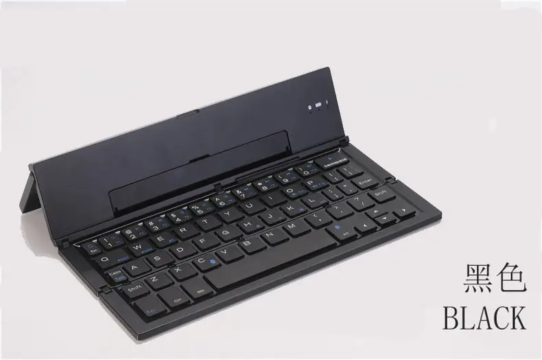 Herunda Wireless Bluetooth Folding Keyboard Aluminum Alloy Wireless Folding Keyboard 3 Systems Common