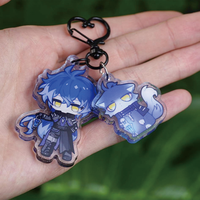 Créez votre propre porte-clés en acrylique transparent époxy pour la vente en gros sur le thème de l'anime