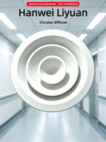 Diffuseur d'air circulaire robuste en aluminium, grille de ventilation de plafond, revêtement en poudre RAL9016 pour système CVC industriel