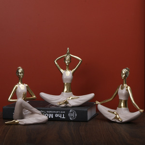 Tóm Tắt Nhựa Thủ Công Mỹ Nghệ Hiện Đại Yoga Đặt ra Phụ Nữ Máy Tính Để Bàn Trang Trí Người Phụ Nữ Hình Nghệ Thuật Điêu Khắc Cho Yoga Phòng Tập Thể Dục Trang Trí Nội Thất - Product Image 1