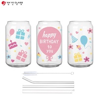 Mug à lait contemporain en verre cristallin transparent vierge pour sublimation, personnalisable avec logo, pour usage festif, Xinye