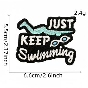 Dễ Thương Hình Ngôi Sao Bơi Sắt Trên Các Bản Vá Lỗi Tự Làm Quần Jean Áo Khoác Ba Lô Phù Hiệu Hợp Thời Trang Màu Xanh Phim Hoạt Hình Bơi Thêu Các Bản Vá Lỗi Cho Túi - Product Image 6