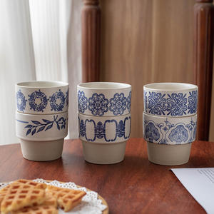 แก้วเซรามิกสไตล์จีนย้อนยุคแบบซ้อนได้ สำหรับดื่มชา กาแฟ น้ำในยามบ่าย - Product Image 5