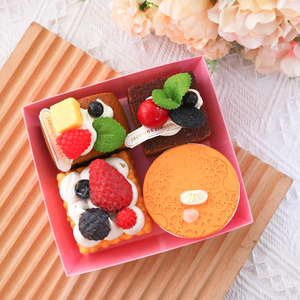 Boîtes d'emballage pour sushi, hamburgers et sandwichs en carton kraft rose avec logo personnalisé imprimé et couvercle transparent, <span class=keywords><strong>vaisselle</strong></span> de fête en gros - Product Image 5