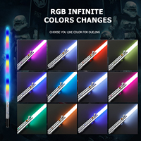 Gagang Logam Pedang Duel Berat – Lightsaber Perubahan Warna Tak Terbatas dengan Swing Halus untuk Luke Star Wars