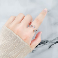 Europe et Amérique, Bague ouverte en argent pur S925, double couche, motif croix ajourée, style coréen