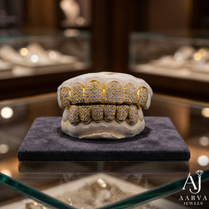 Micro Pave Moissanite Freshwater Pearl Teeth Grillz Gold Plated Silver Hip Hop Custom Body Jewelry for Party - Product Image 1