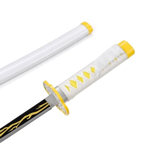 Mini lame Nichirin en acier véritable pour tueur de démons japonais de 45cm Épée <span class=keywords><strong>Katana</strong></span> miniature en métal de Zenitsu Agatsuma - Product Image 3