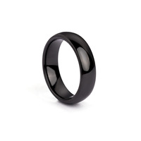 OAHLAN Modeschmuck 6mm Gewölbter Glänzender Gelber Zirkonia Keramikring für Herren Damen Hochzeit Jubiläum Großhandel