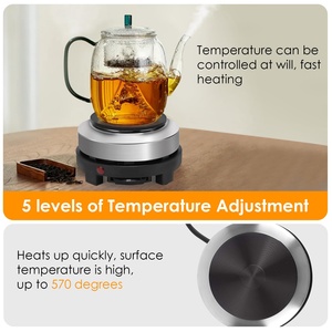 Piastra Elettrica Portatile 500W, Fornello Elettrico da Campeggio a Basso Consumo, Singolo Fornello per Riscaldare Latte, Acqua e Caffè - Product Image 5