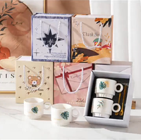Boîte d'emballage personnalisée pour tasses en verre ensemble de tasse de luxe léger boîte cadeau tasses à café en céramique vente en gros ensemble de tasses à café boîte sac à main cadeau