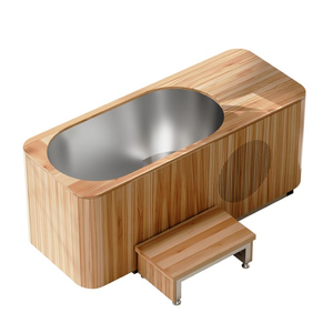 Baignoire de plongée froide de qualité commerciale avec refroidisseur et filtre, en acier inoxydable et cèdre rouge, pour l'extérieur - Product Image 5