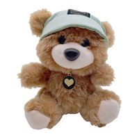 Porte-clés ours en peluche mignon parfumé, pendentif de sac en peluche douce avec casquette, cadeau pour filles, vente en gros