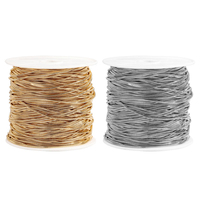 Chaîne en acier inoxydable plaqué or 18 carats, maillons creux, type trombone, chaîne Rolo, chaîne à maillons rectangulaires en bobine pour colliers et bracelets, vente en gros DIY