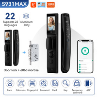 Serrure de porte Qleung S931MAX avec reconnaissance faciale 3D, interphone vidéo, déverrouillage automatique Tuya WiFi pour la sécurité domestique