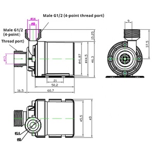Petite pompe à eau submersible avec moteur CC sans balais, à faible bruit, pour aquarium et pompe à eau pressurisée - Product Image 6