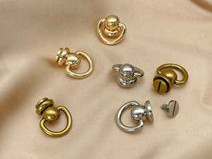 Vis Chicago en laiton avec anneaux, rivets à vis avec anneau en D pivotant, connecteur de chaîne de sac, vendu par lot ou à l'unité - Product Image 3