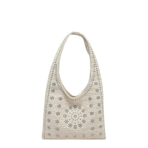 Bolso de Paja Elegante 2026 Primavera Verano Nuevo Bolso de Hombro Minimalista Urbano con Remaches Florales para Mujer, Bolso de <span class=keywords><strong>Playa</strong></span> Tejido de Paja - Product Image 5