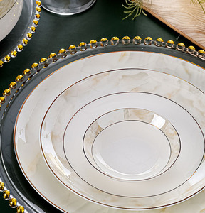 ชุดเครื่องถ้วยชามเซรามิกสไตล์ยุโรป 60 ชิ้น จากโรงงานโดยตรง ลายเฮอร์รี่โกลด์ สำหรับ 10 ที่ ชุดเครื่องถ้วยชามโบนไชน่า - Product Image 4