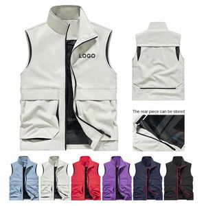 Chaleco Formal de Otoño para Hombre, Bordado Personalizado, Prenda Exterior Transpirable Multifuncional con Cierre de Cremallera, para el Trabajo y el Desplazamiento, con Logotipo Personalizado - Product Image 4