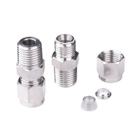 Embouts en acier inoxydable Type de tubes avec filetage pour connexion centrale Connecteur adaptateur droit SS304 Adaptateur à filetage mâle