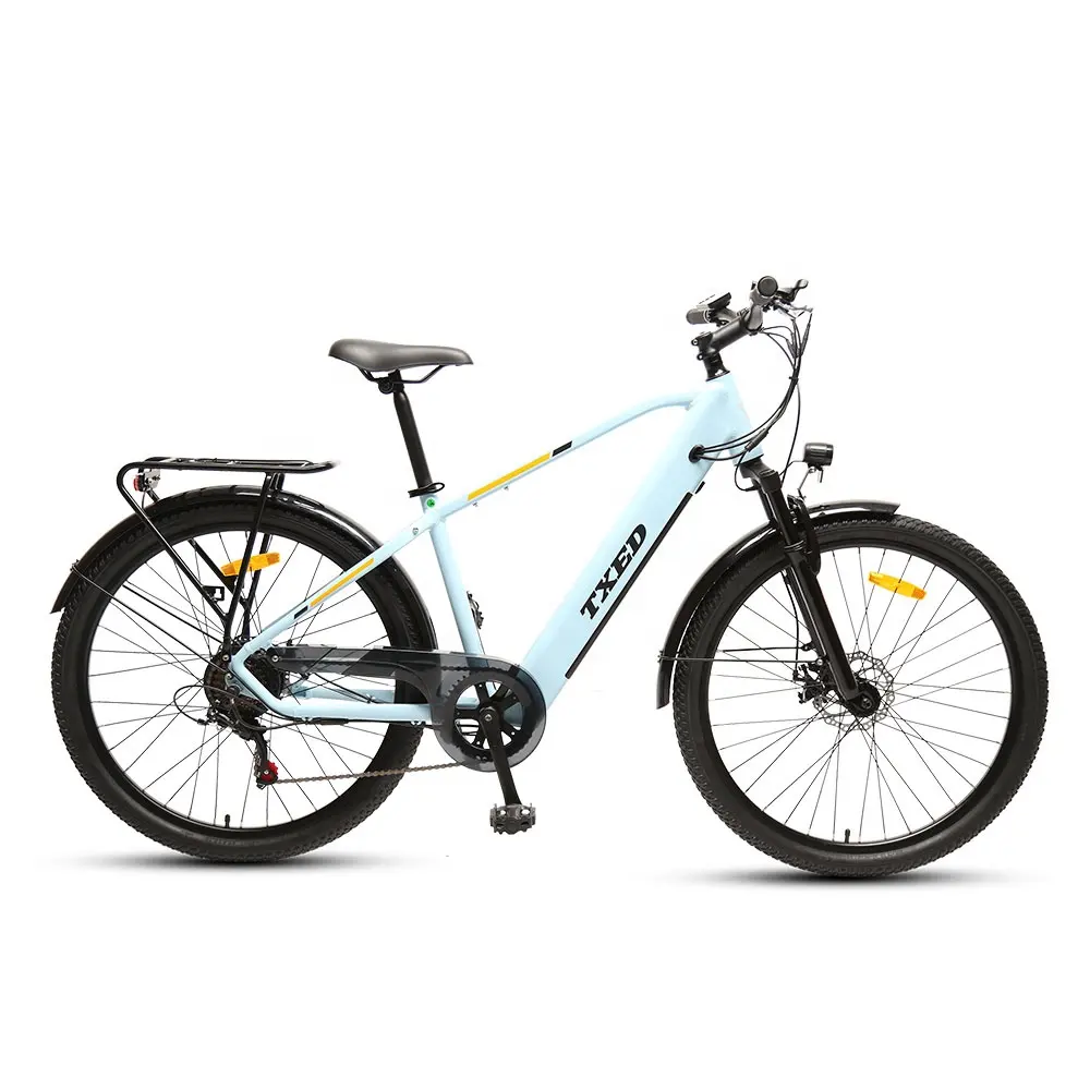 TXED 2023 27,5 pulgadas estilo de montaña ciudad e-bike 36V 250W motor trasero potente adulto verde bicicleta eléctrica de ciudad para hombre