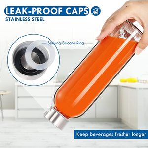 Pronto per la spedizione 500 ml trasparente borosilicato alta <span class=keywords><strong>bottiglia</strong></span> di <span class=keywords><strong>acqua</strong></span> di <span class=keywords><strong>vetro</strong></span> per il commercio all'ingrosso - Product Image 4