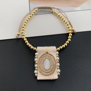 Pulseras con Colgante de Temática Religiosa TK-C269 al por Mayor para Mujer, Pulsera de Concha de Cristal Colorida con Virgen, Pulsera de Cuentas para Festividades - Product Image 6