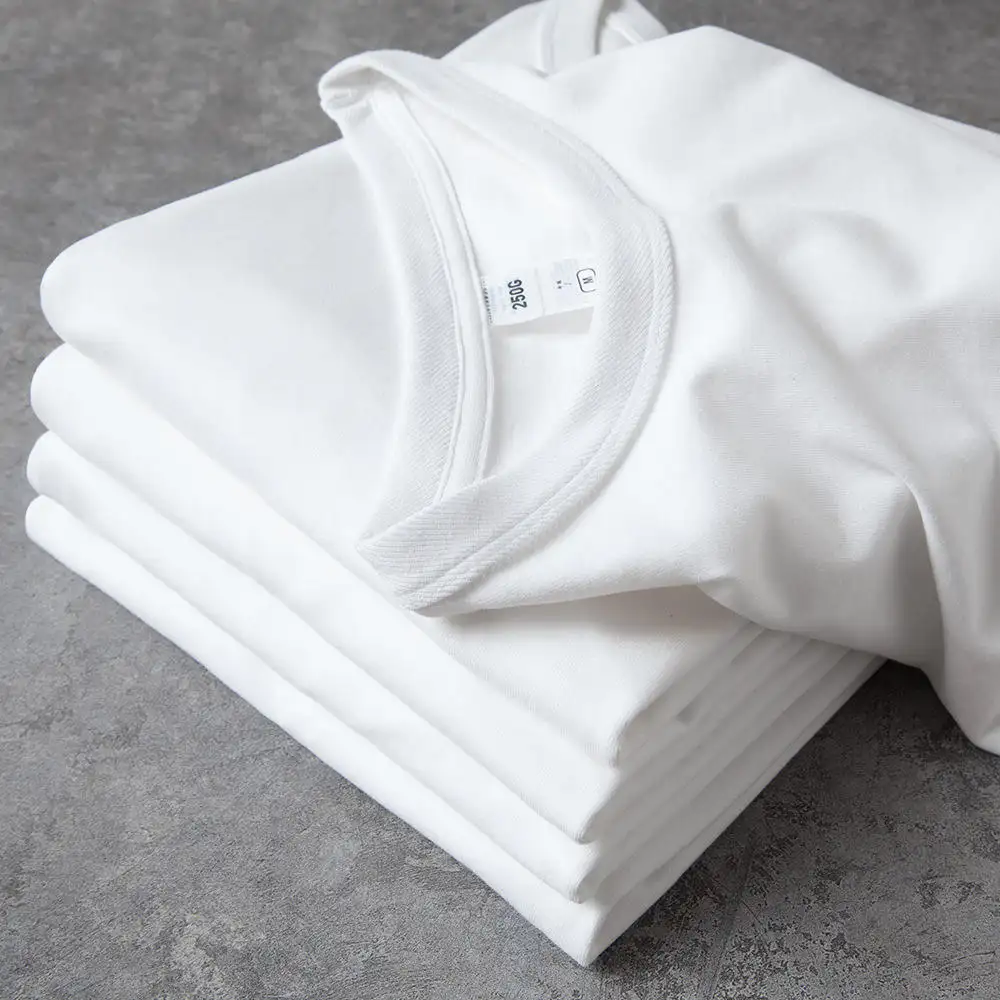 לוגו מותאם אישית ריק לבן כותנה אורגנית חולצת טי לגברים בגודל פלוס חולצה בהדפסה דיגיטלית