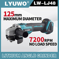 LYUWO Akku-Winkelschleifer mit BL-Motor, Lithium-Kit mit 2 Ersatzakkus, Ladegerät und Ersatzscheiben zum Schleifen und Schneiden