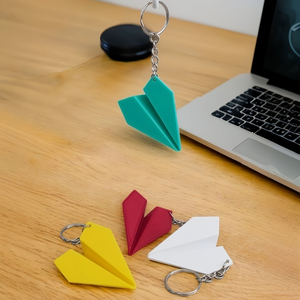 Llavero de avión de papel, colgante creativo de avión, colgante portátil para bolso, llavero de metal, regalo decorativo colgante - Product Image 1