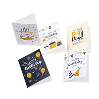 Mini carte de vœux en feuille d'or, cartes de vœux pliante, impression Post d'anniversaire, 72 pièces, livraison gratuite