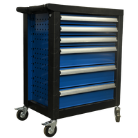 Armoire de rangement d'outils roulante moderne imperméable à grande capacité à 6 tiroirs, en matériau SPCC robuste, pour garage et atelier
