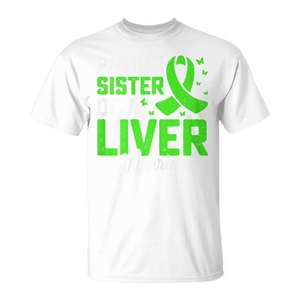 T-shirt Sœur d'un guerrier hépatique, ruban vert, soutien à la sensibilisation au greffe de foie - Product Image 2