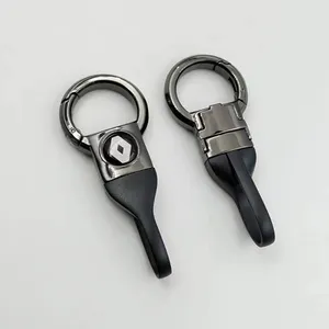 2024 New Design Car Key Ring with Logo Zinc Alloy TPU Original Car Key Chain Holder Fit for Renault