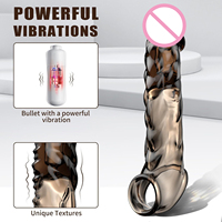 Großhandel Silikon männlich Penis Extender Wieder verwendbare G-Punkt Stimulation Vibrator Pistole Dildos Kondome für Männer