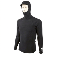 Hermit UPF50 Polyester/Nylon Manches longues à capuche Rash Guard Séchage rapide Impression numérique Logo avant Noir Homme Adulte