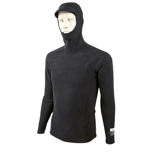 Camiseta de Protección Solar UPF50 de Manga Larga con Capucha para Hombre, de Poliéster/Nailon, Secado Rápido, con Logotipo Digital en la Parte Delantera, Color Negro - Product Image 1