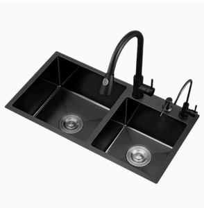 Black Kitchen Sink Stainless Steel Nano Coating <b>Scratch</b> Resistant Single Bowl - Product Image 1