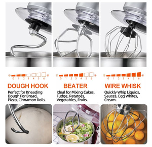 Nhà bếp bánh mì bột trộn Máy xử lý và điện trứng bánh bột đứng máy trộn thức ăn với bát thép không gỉ - Product Image 5