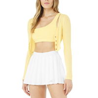 Ensemble de fitness respirant à manches longues pour femmes, musculation, vêtements de yoga, col en V, chemise et manteau à cordon de serrage