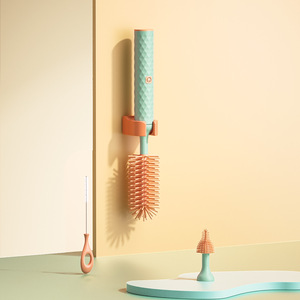 Meistverkauftes Elektrisches Silikon-Babyflaschenbürsten-Set 360° Drehbar 2 Stufen Wasserdicht Nippel-Elektro-Reinigungsbürsten-Set - Product Image 2