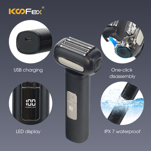 KooFex KF-7610B lavabile IPX7 impermeabile leggero LED lungo utilizzo <span class=keywords><strong>barba</strong></span> a basso rumore <span class=keywords><strong>barba</strong></span> 4 lama rasoio ricaricabile per gli uomini - Product Image 4