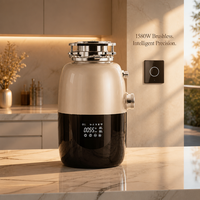 Moteur BLDC 1HP ultra-silencieux 50dB pour broyeur de déchets alimentaires d'évier de cuisine avec broyeur en acier inoxydable