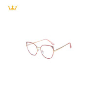 Nouvelles montures de lunettes optiques de style rétro œil de chat en métal multicolores pour femmes et hommes, prêtes pour la prescription, vente en gros