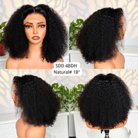 Pelucas Frontales SDD de Cabello Humano Indio Virgen al por Mayor, 250% de Densidad, Sin Pegamento, Doble Trama, Rizadas y Voluminosas