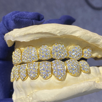 Personnalisé 925 Sterling Sliver VVS Moissanite Grillz Glacé Femmes et Hommes Hip Hop Bijoux Grillz dents Diamant Moissanite Grillz