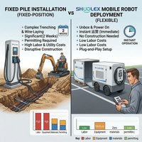Robot de recharge de véhicules électriques intelligent SHUOLEX, 30 kW, 30 kWh, station de recharge autonome avec évitement d'obstacles à 360 degrés
