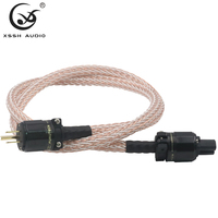 Cable de Alimentación para Altavoz YIVO XSSH HIFI, 11MM, 24 Núcleos, OCC, Plateado, Conector IEC Estadounidense, Cable de Alimentación CA para Audio y Video